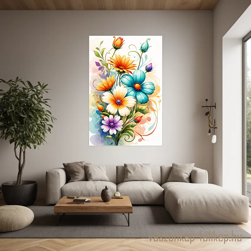 0072-szines-viragok-akvarell-2-f Virágos vászonképek nőnapra: gyors ajándékötletek