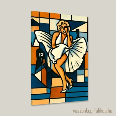 Ezen az alkotáson Marilyn Monroe híres szoknyalibbenős jelenete látható jellegzetes pózban. (Az ikonikus jelenetet 1955-ben forgatták a Hétévi vágyakozás című filmhez.) A festmény geometrikus formákkal és élénk színekkel van tele. A domináns színek a narancssárga, kék és fehér, amelyek kontrasztot alkotnak egymással, így kiemelve a kompozíció dinamikáját és energiáját.