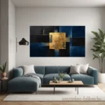 Arany Geometria falikép – Mély tónusú elegancia